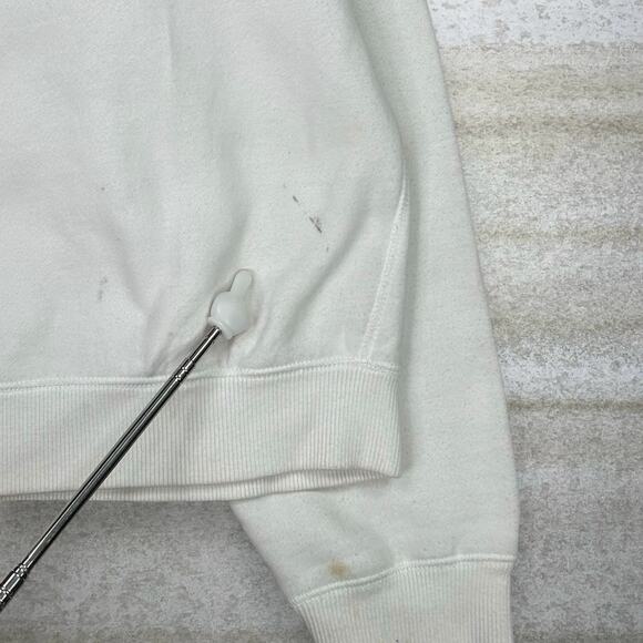 Vintage Nike Sweatshirt White Cotton Crewneck Subtle Swoosh Grey Tag Y2K - Picture 5 of 6